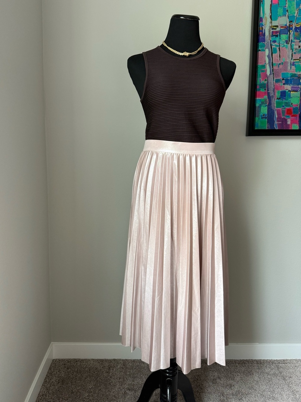 Rachel Roy Shimmering Cream Skirt